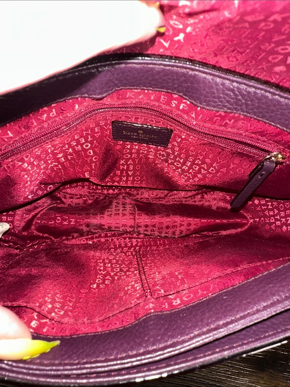 Kate Spade Oliver Street Lilly crossbody bag in Plum Pebbled Leather